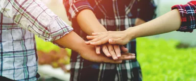 People holding hands together