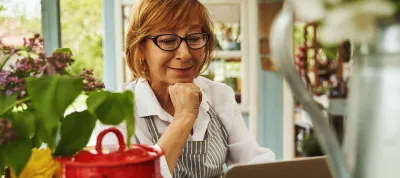 Rural businesswoman working in the countryside