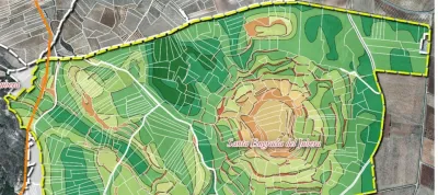 Land map with many small parcels
