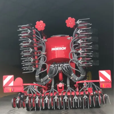 A modern red seeding machine