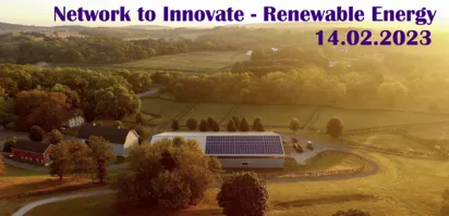 a landscape with trees and a building for the 'Network to innovate: Renewable Energy - 14.02.2023'