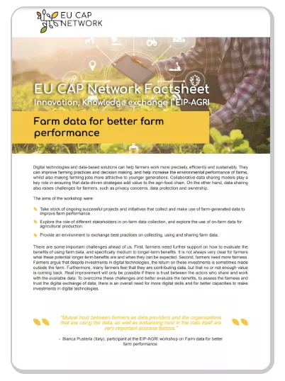 Factsheet on farm data