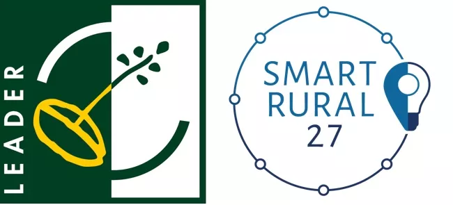 LEADER logo and Smart Rural Villages logo