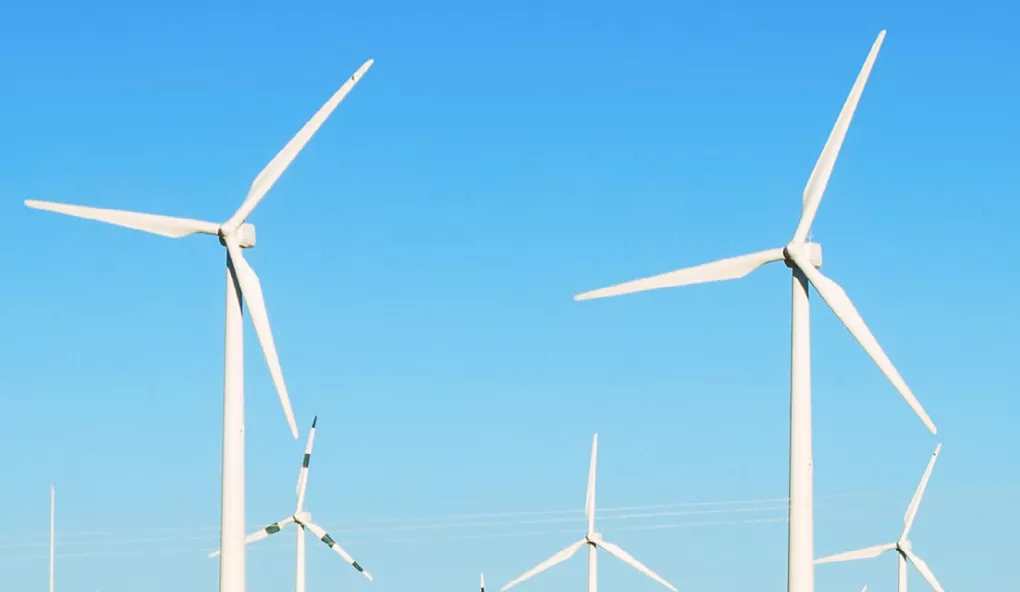 Windmills in a wind farm