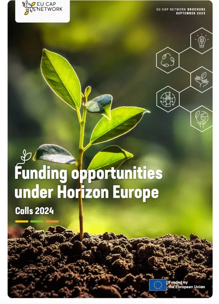 Cover EU CAP Network Brochure Funding opportunities under Horizon Europe Calls2024