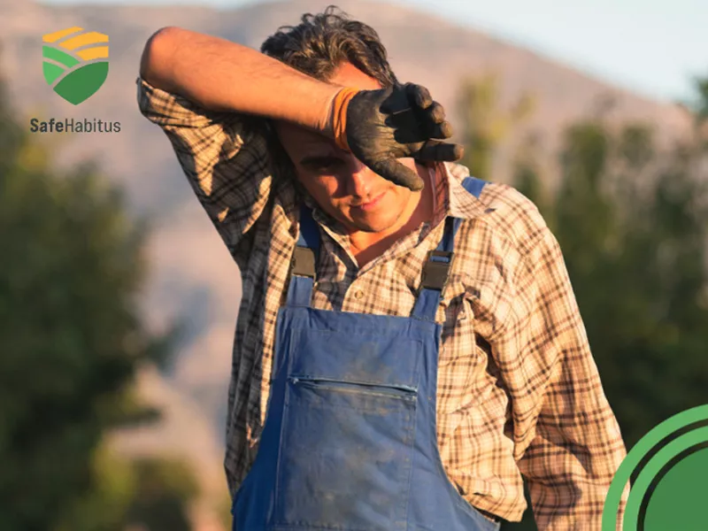 Farmer touching his forehead