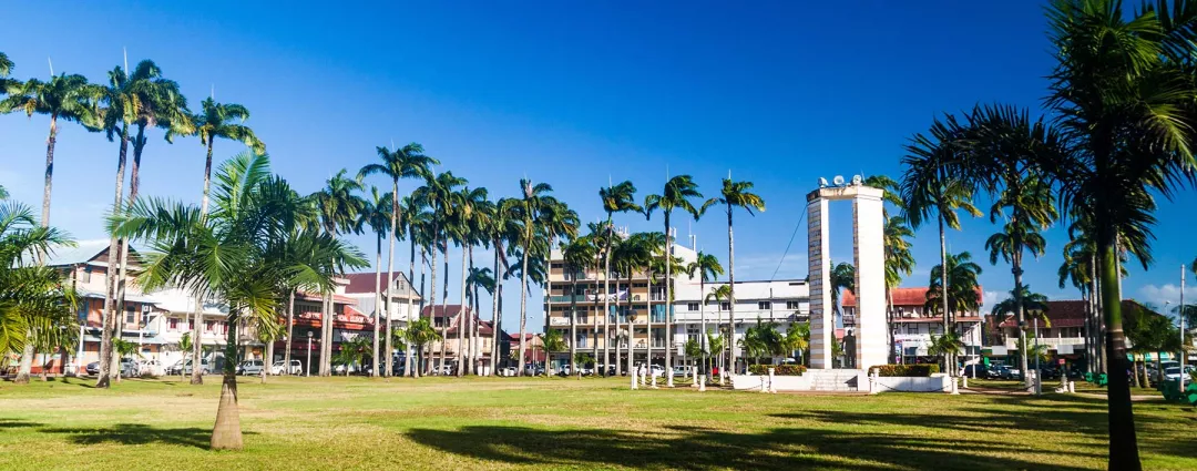 Place des Palmistes square in Cayenne, capital of French Guiana