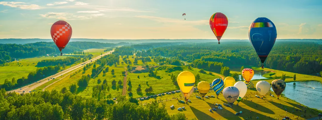 hot air balloons in the sky