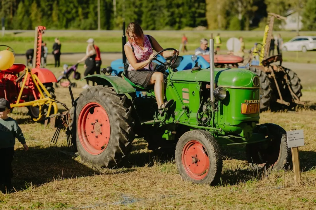 Woman on a tractor