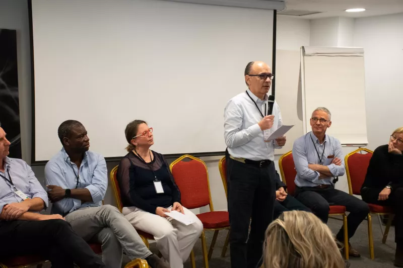 a man standing in front of a group of people at the workshop "How to assess direct payment interventions in the new CAP"