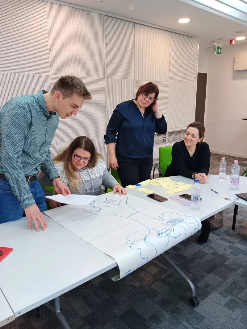 People working as a team