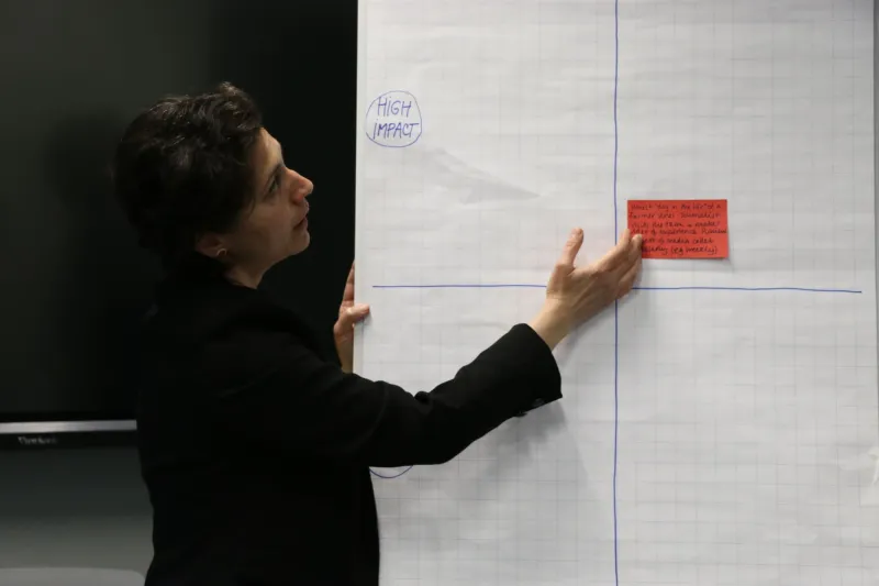 Woman presenting her ideas