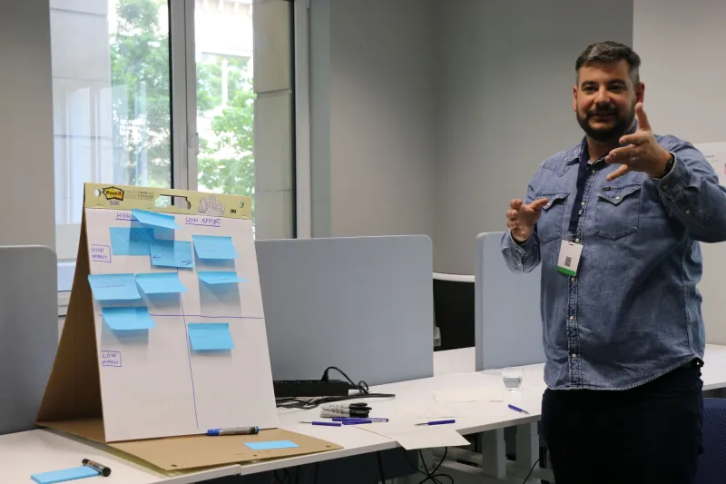 Man presenting his ideas