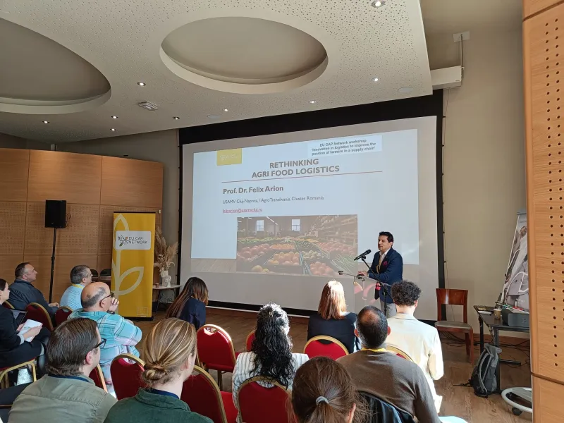 Felix Arion presenting at EU CAP Network workshop ‘Innovation in logistics to improve the position of farmers in a supply chain’