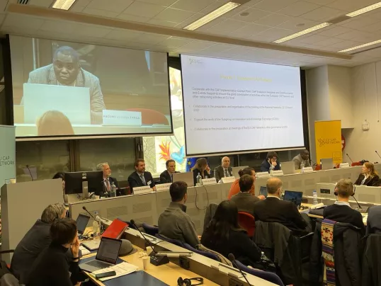 Pacôme Elouna Eyenga speaking at the Assembly.
