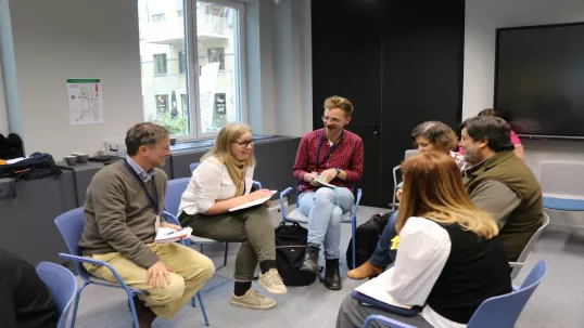 Small group discussion during biodiversity workshop