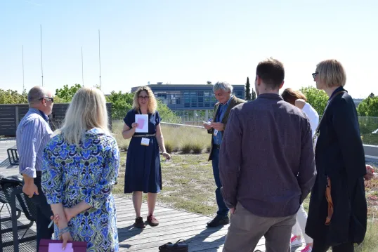 Group standing outside during event