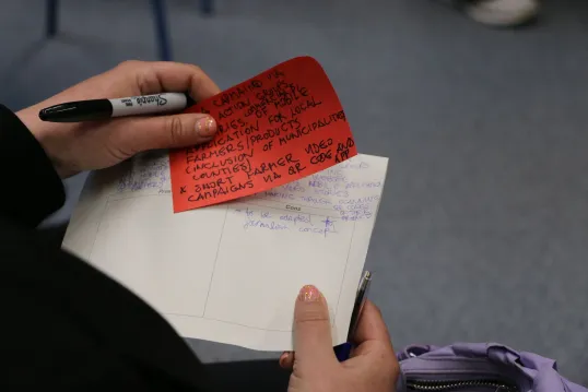 Woman taking notes