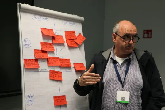 Man presenting his ideas