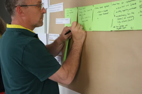 Writing on a post in note at TG Simplification