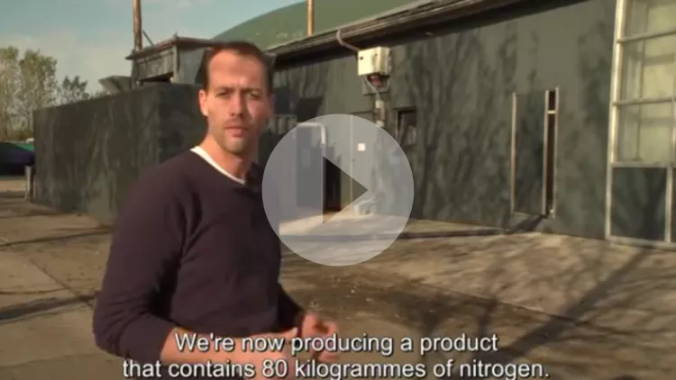 A young farmer explains his production of manure